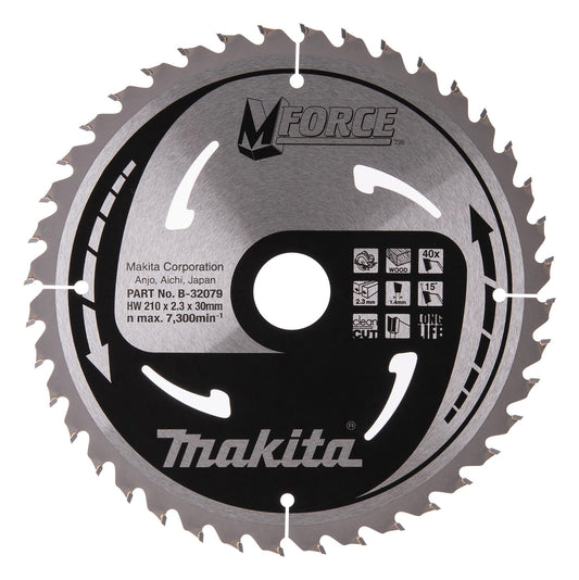 Makita B-32079 - M-force hoja de sierra 210 x 30 mm, 40 z