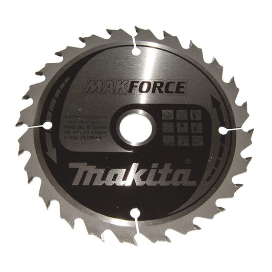 Makita B-32194 - Hoja de Sierra Circular Makforce TCT 150x20mm 24T Madera - Ferrotecnia