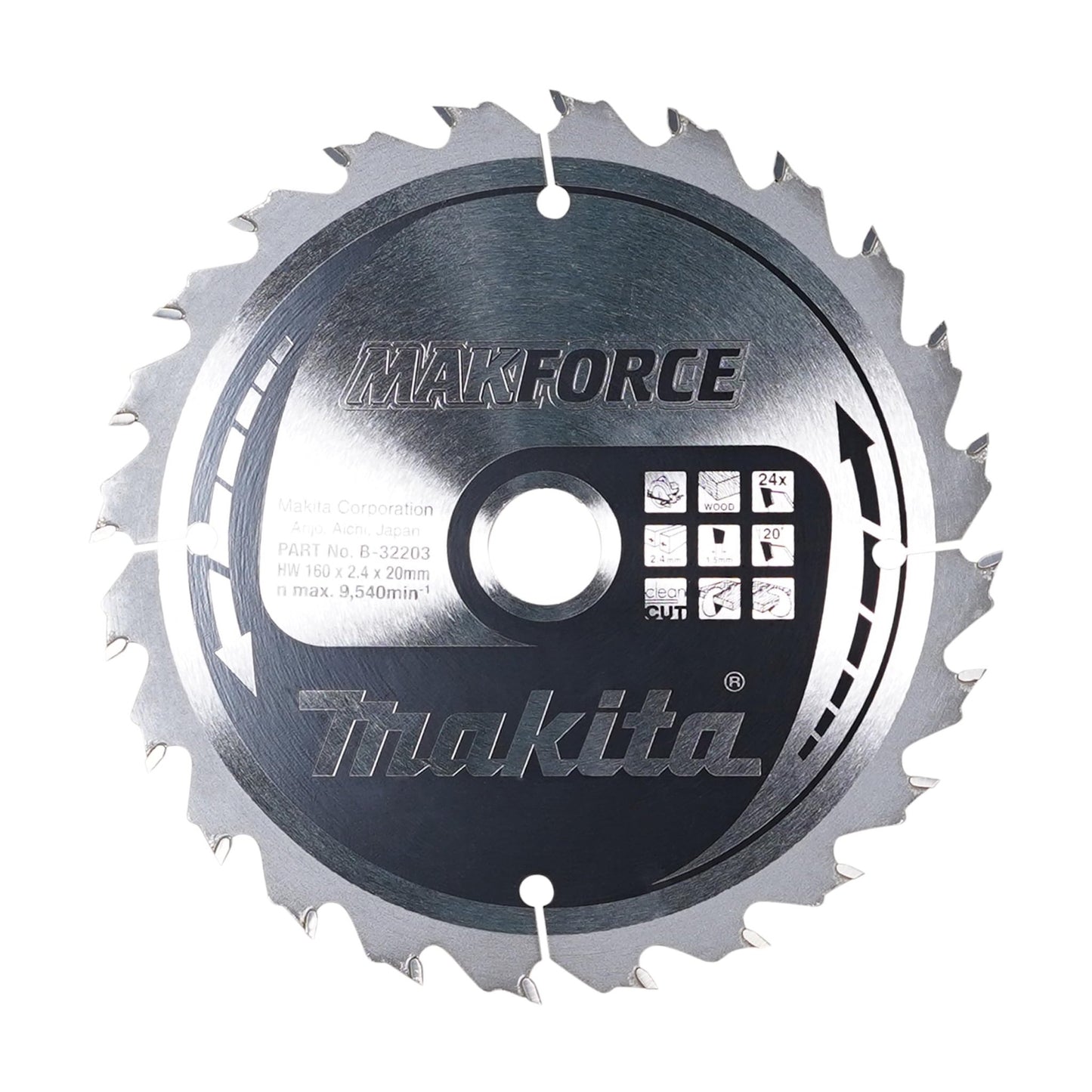Makita B-32203 - Makforce hoja de sierra 160 x 20 mm, 24z