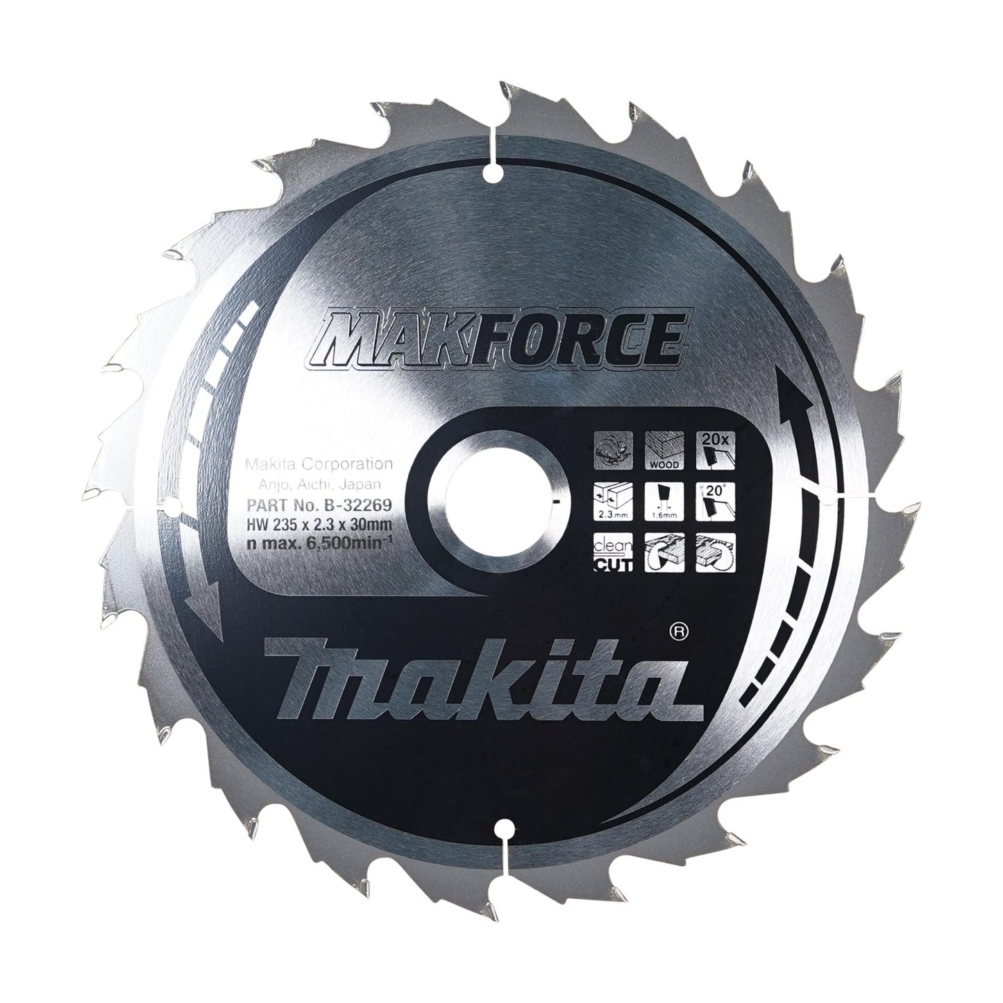 Makita B-32269 - Makforce hoja de sierra 235 x 30 mm, 20z