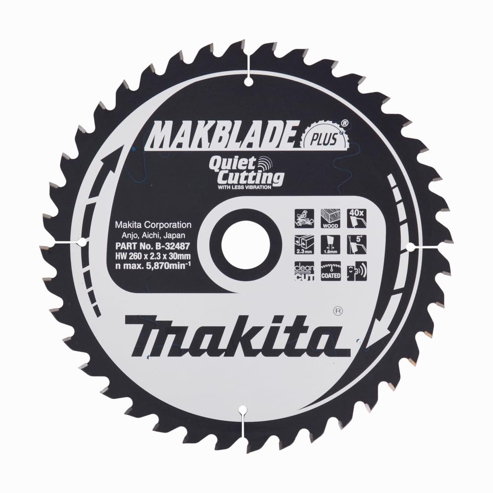 Makita B-32487 - Hoja de Sierra Circular TCT 260x30mm 40T Madera