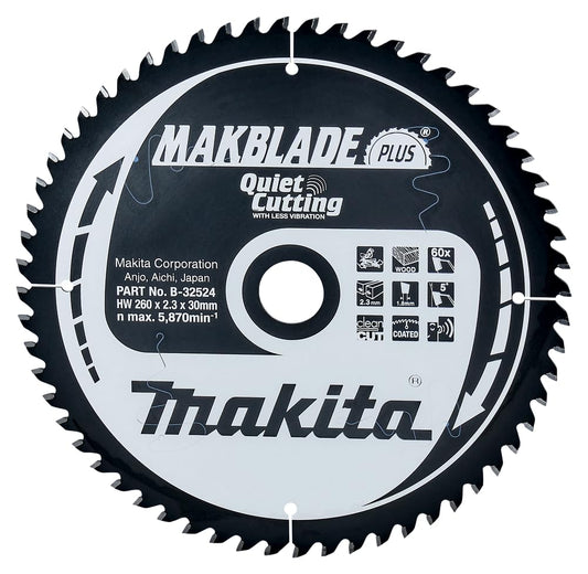 Makita B-32524 - Hoja de Sierra Circular TCT 260x30mm 60T Madera