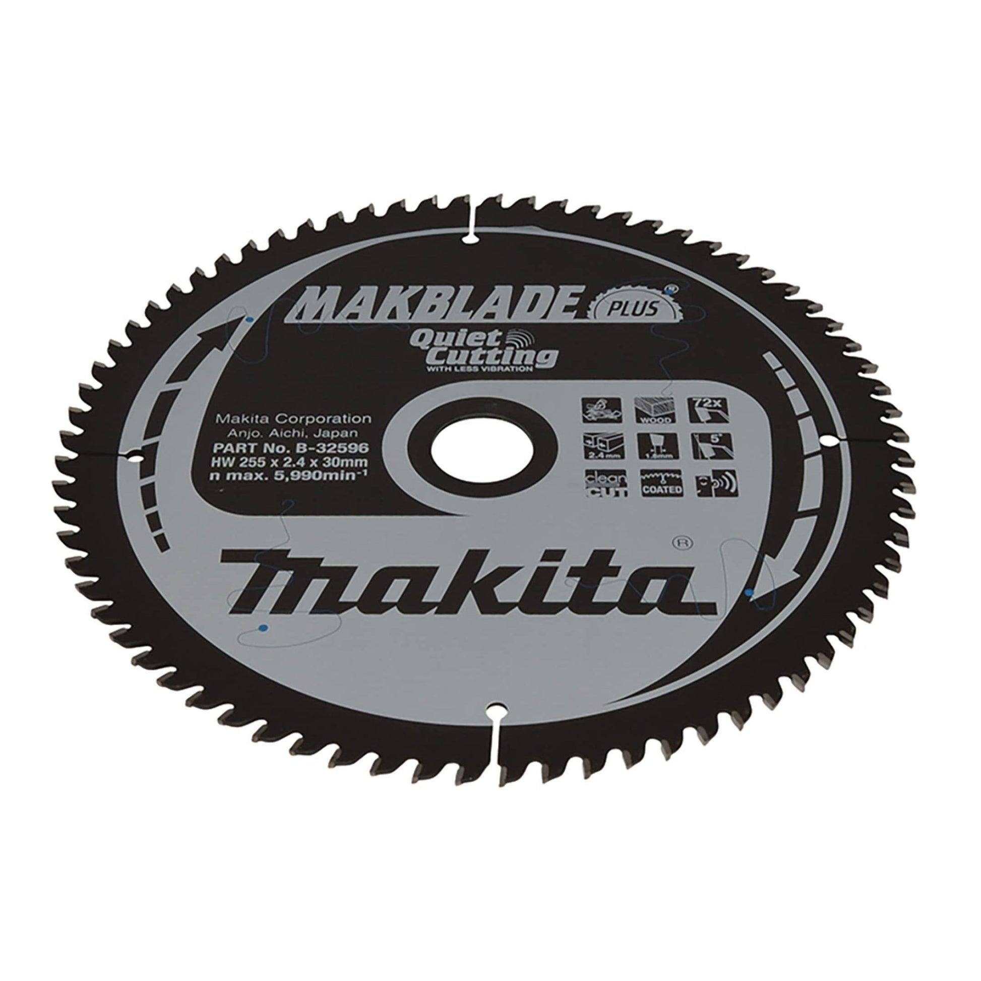 Makita B-32596 - Makblade Hoja, 255 x 30 mm, 72z, B de 32596 - Ferrotecnia