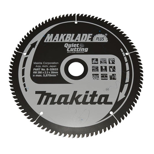 Makita B-32633 - Hoja de Sierra Circular TCT 260x30mm 100T Madera - Ferrotecnia