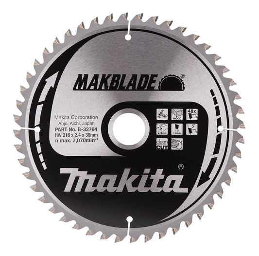 Makita B-32764 - MakBlade 216mm 1pieza(s) hoja de sierra circular - hojas de sierra circular (21,6 cm, 3 cm, 1,6 mm, 2,4 mm 1 pieza(s))