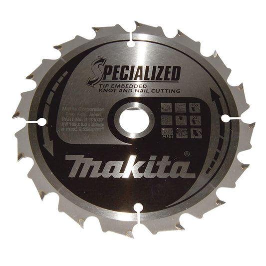 Makita B-33037 - Hoja de sierra especializada, 165 x 20 mm, 16z - Ferrotecnia