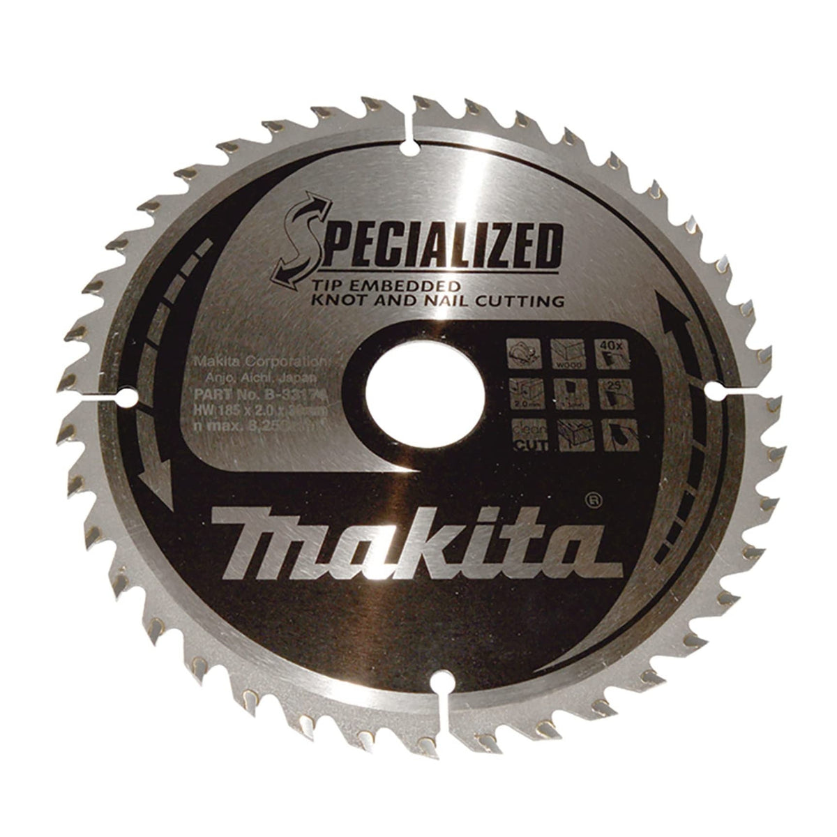 Makita B-33174 - Hoja de sierra especializada, 185 x 30 mm, 40 z - Ferrotecnia