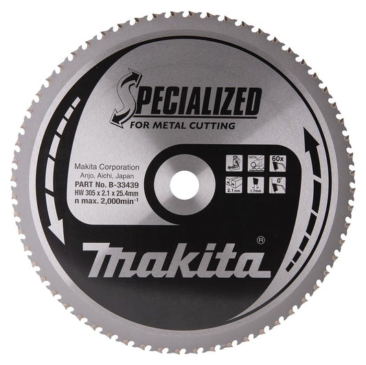 Makita B-33439 - Hoja de sierra circular especializada 305x254mm 60T Metal