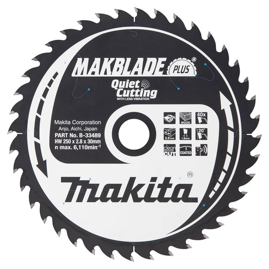 Makita B-33489 - Makblade + hoja, 250 x 30 mm, 40 dientes, B de 33489