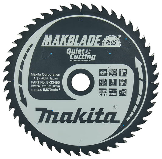 Makita B-33495 - Hoja de Sierra Circular TCT 260x30mm 48T Madera