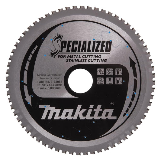 Makita B-33984 - Hoja Sierra Circular Specialized TCT185x30 64T Metal