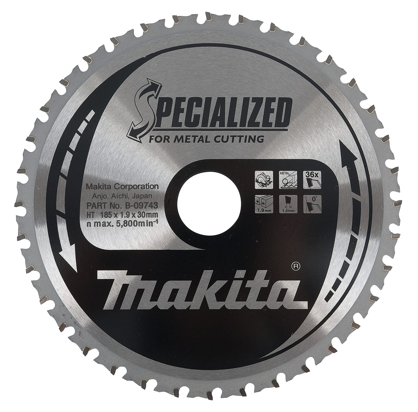 Makita B-34132 - Disco de sierra circular Specialized 305 x 25,4 mm, 60 dientes, para acero blando