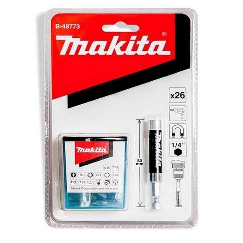 Makita B-48773 - Juego de puntas de atornillar con portapuntas de 80 mm (Lote de 25 uds)