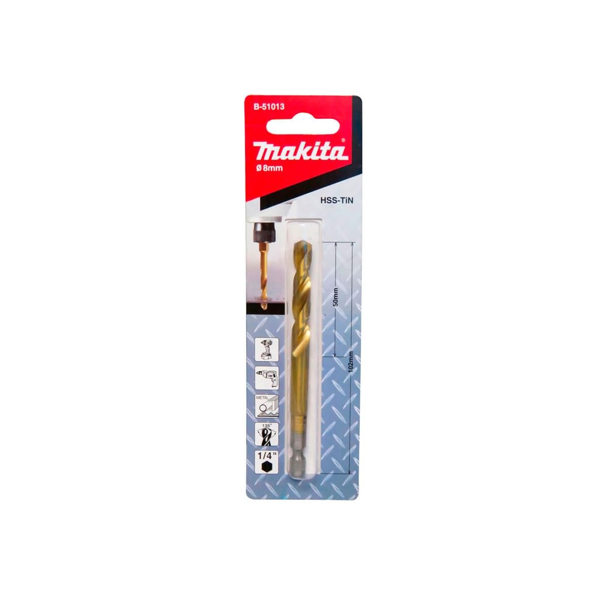 Makita B-51013 - Metaalb Hss-Tin Slags 8X102mm