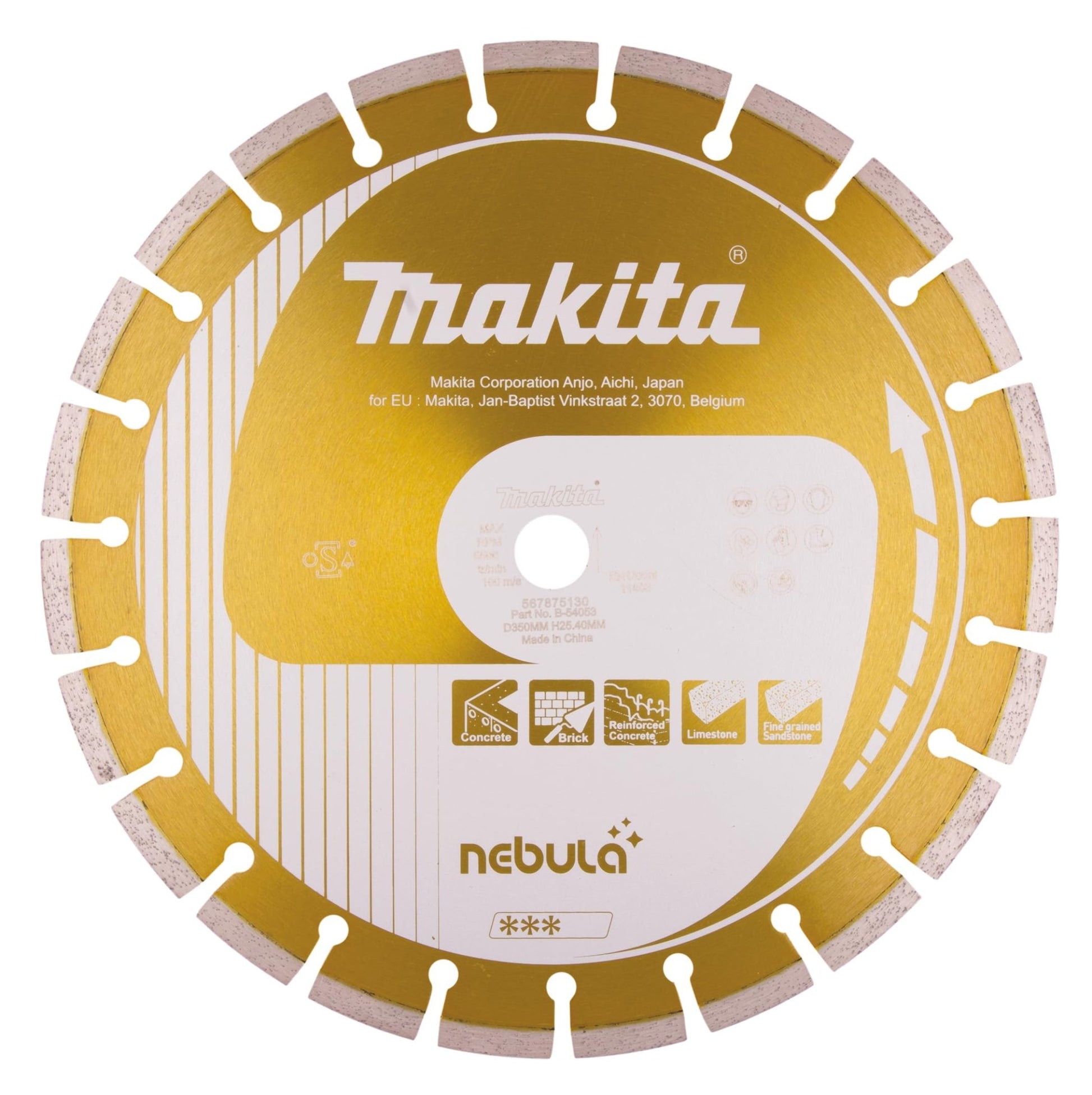 Makita B-54069 - Disco de diamante segmentado 400 x 25,4 mm, para hormigón, corte en seco y húmedo