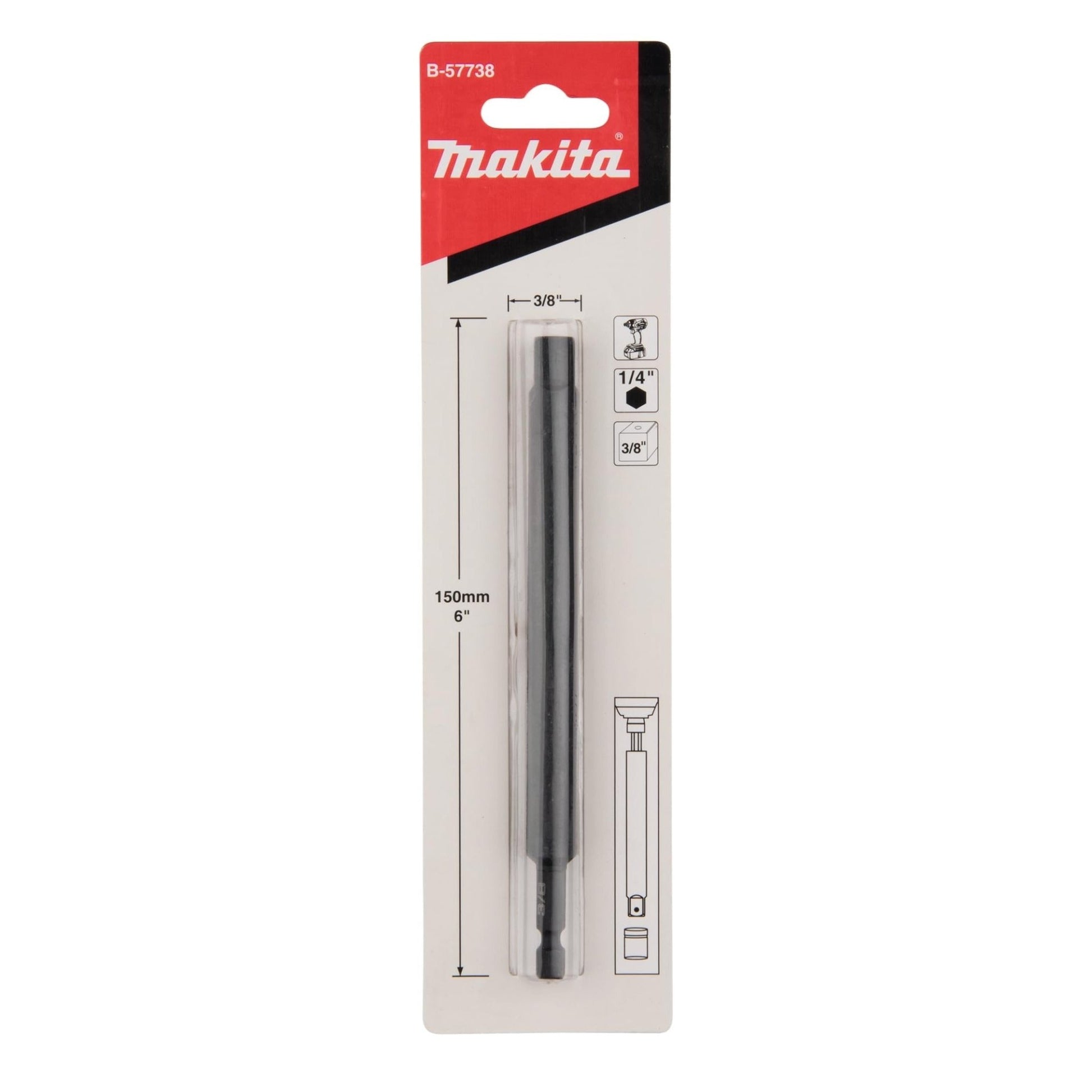 Makita B-57738 - Adaptador 1/4 a 3/8" 150mm - Ferrotecnia