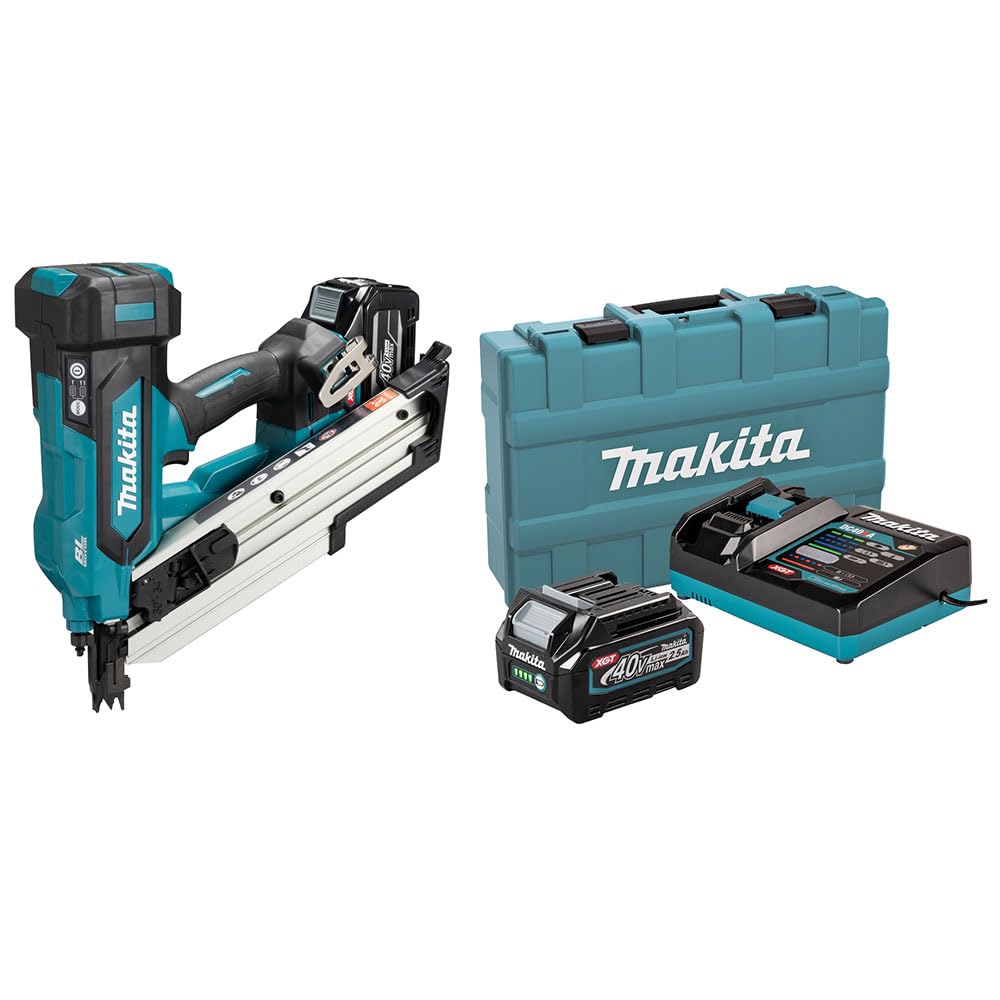 Makita BN001GD201 - Clavadora neumática 34° 50-90 mm 40 V XGT BL