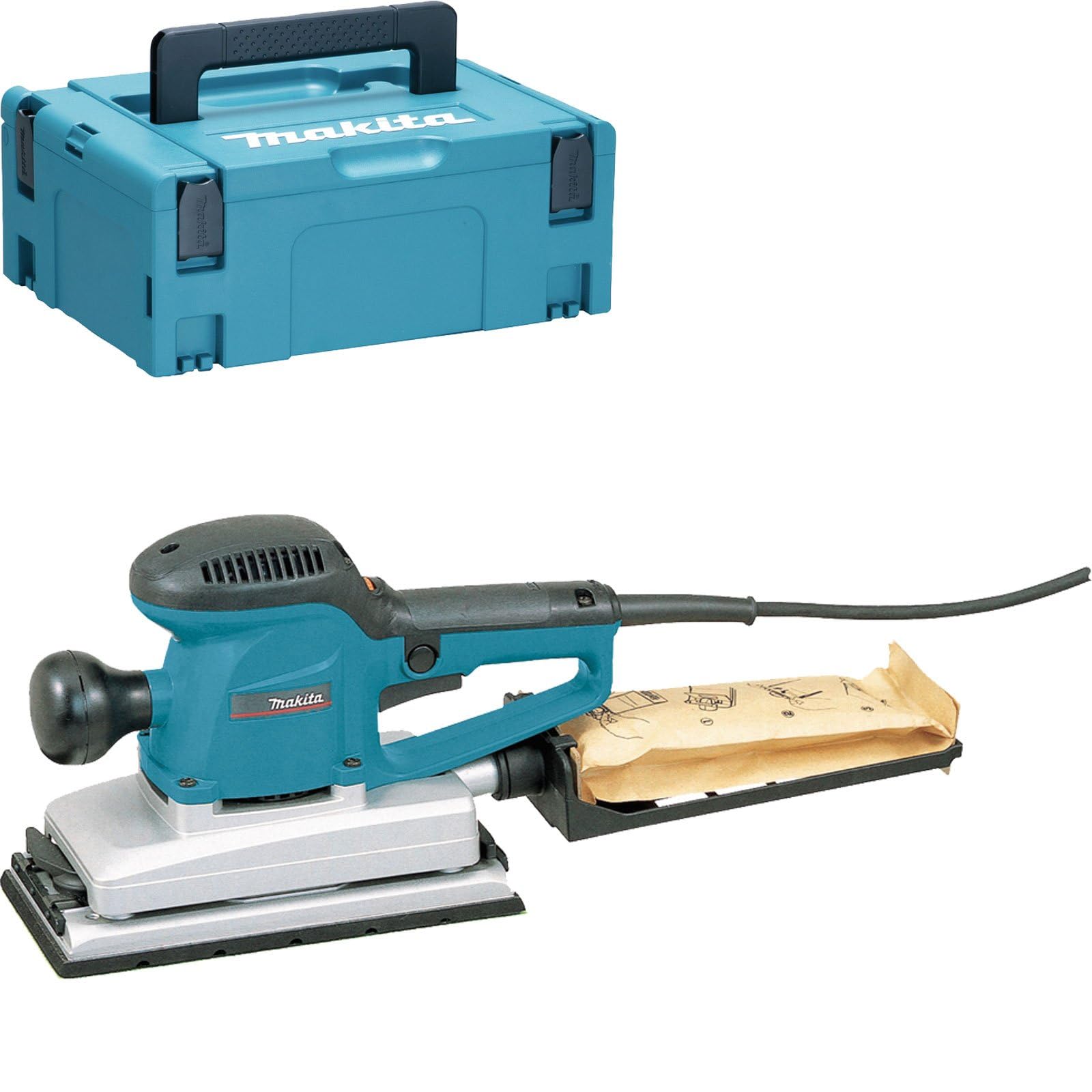 Makita BO4900VJ - Lijadora orbital 330 W, 115x229 mm, órbita 2,6 mm, velocidad variable