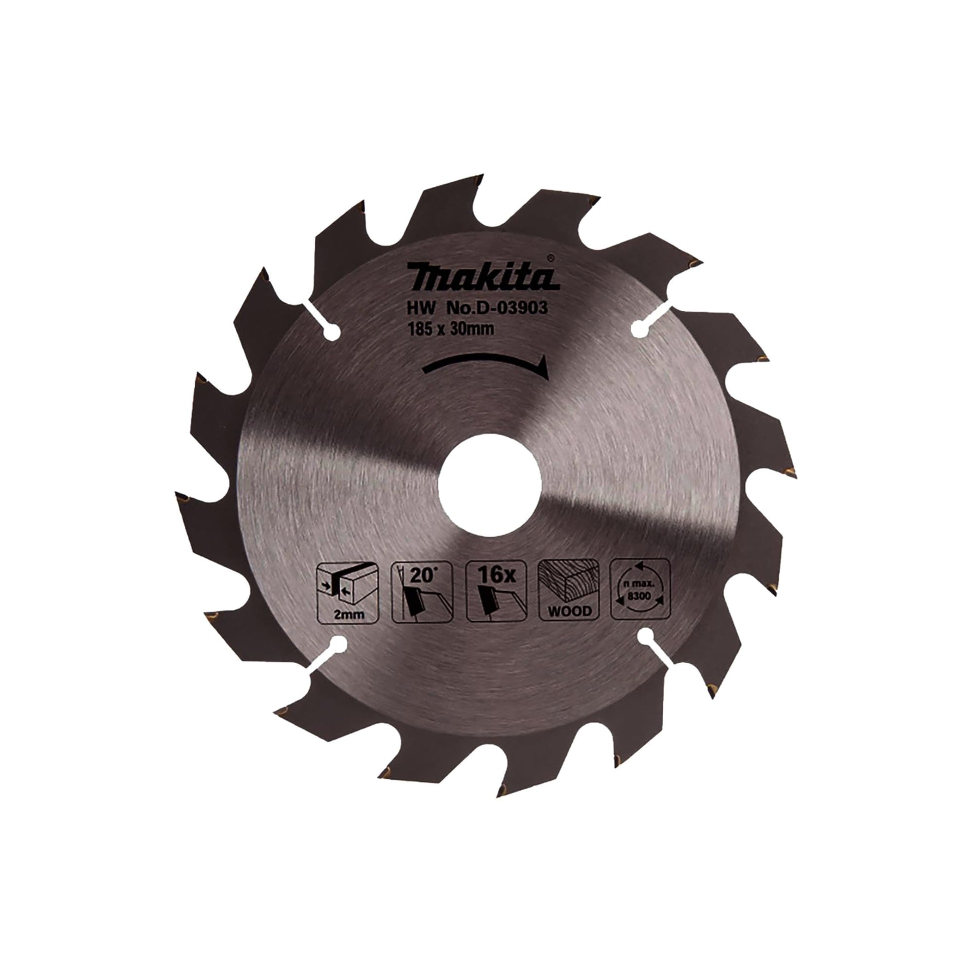Makita D-03903 - Disco de corte para madera HM 185mm 16 dientes