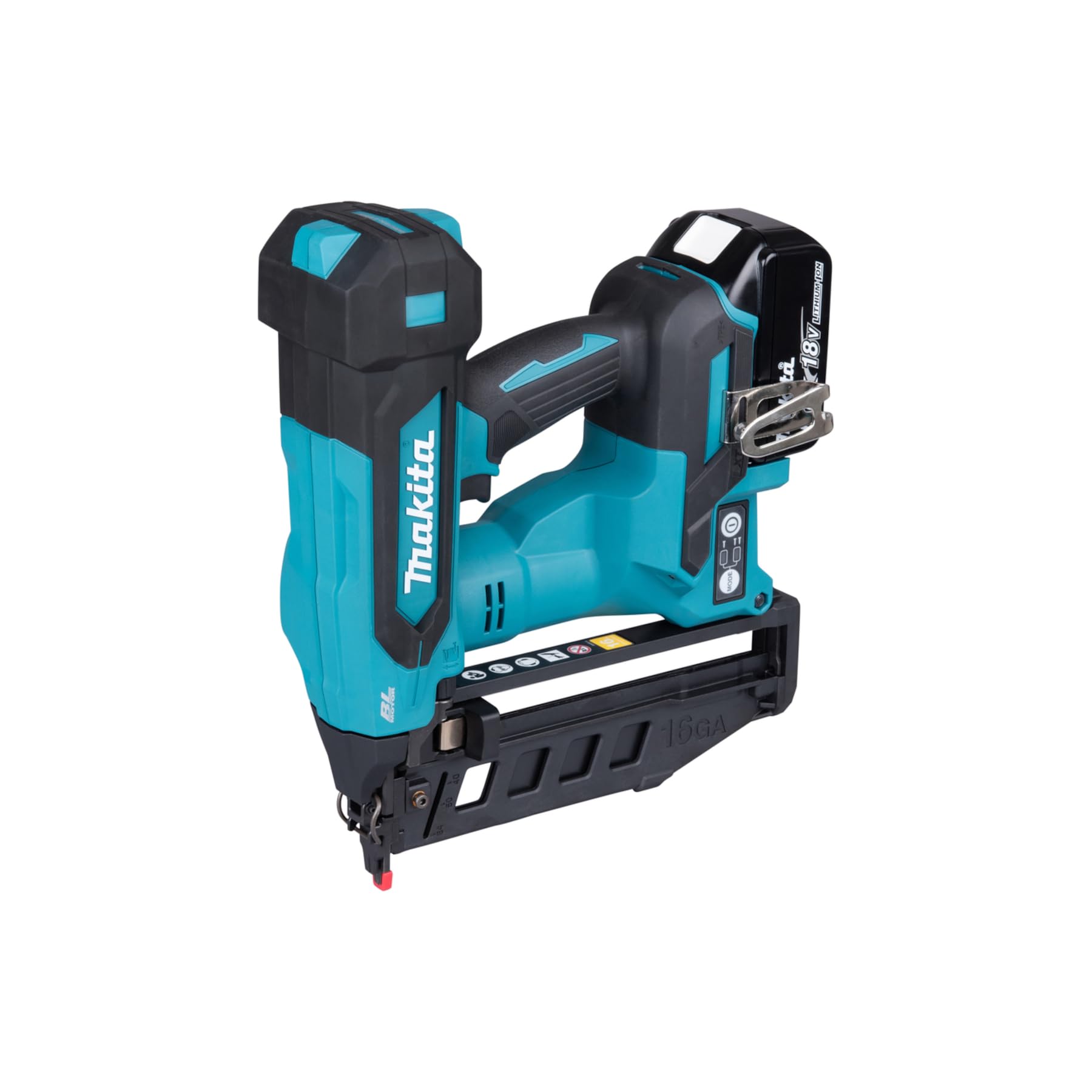 Makita DBN601RTJ - 18V Li-ion LXT - Clavadora de acabado sin escobillas completa con 2 baterías de 5,0 Ah y cargador suministrado en una funda Makpac