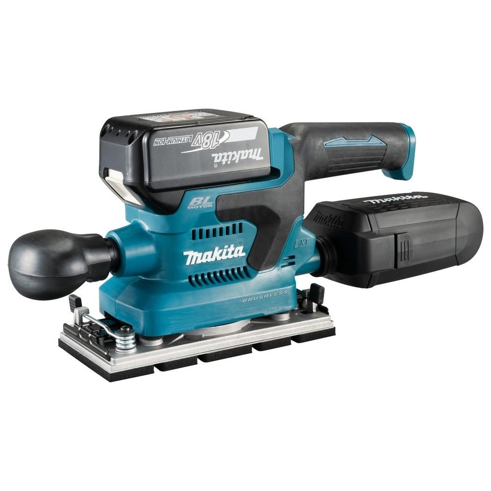 Makita DBO380RTJ - Lijadora de acabado sin escobillas LXT de 18 V con 2 pilas de 5 Ah y cargador suministrado en una caja Makpac - Ferrotecnia