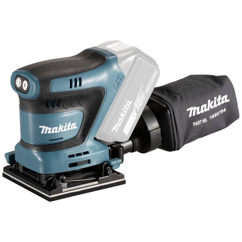 Makita DBO480Z - Lijadora de acabado LXT de iones de litio de 18 V - Baterías y cargador no incluidos