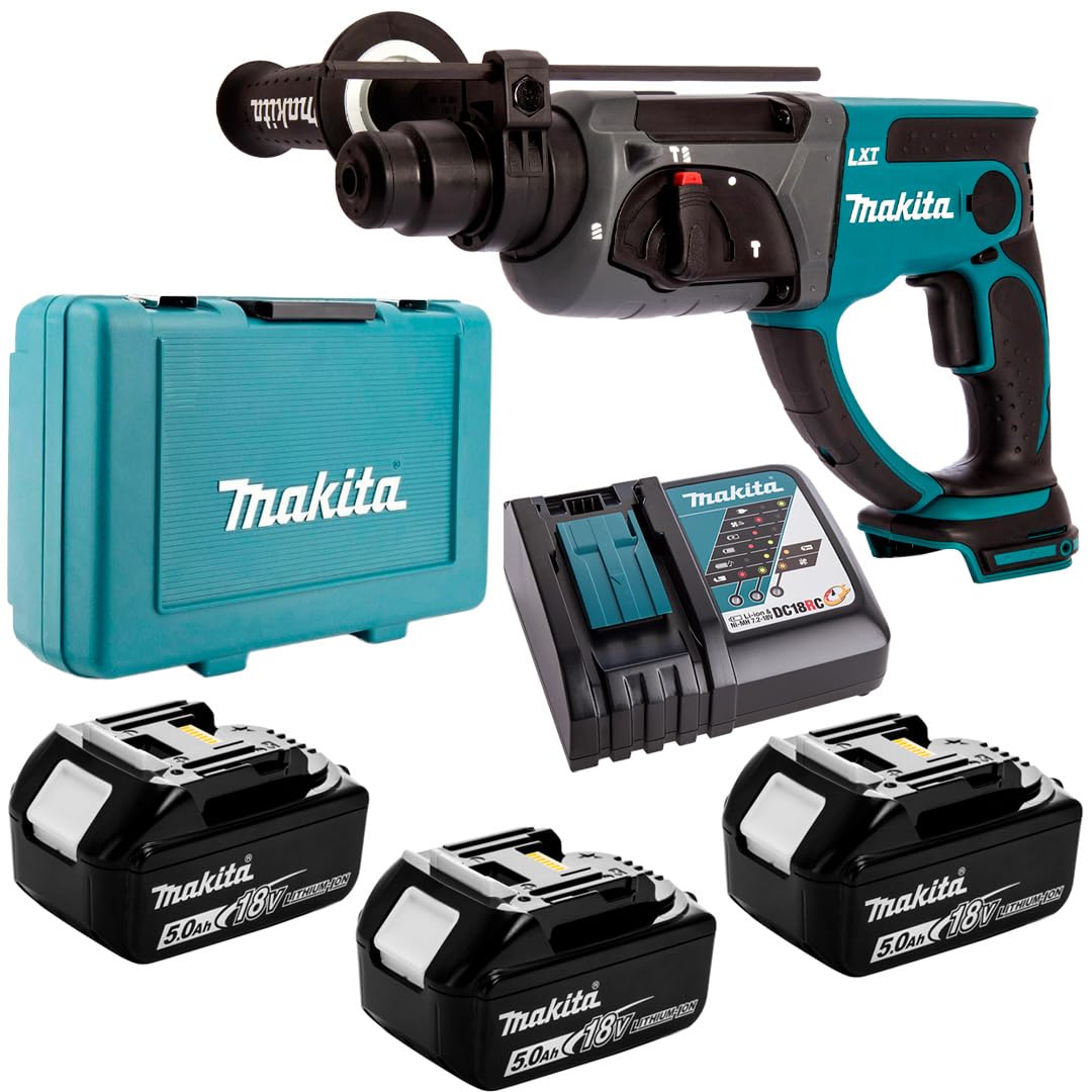 Makita DHR202RTE3 - Martillo perforador SDS-Plus 18V LXT, 1,9 J, con accesorios