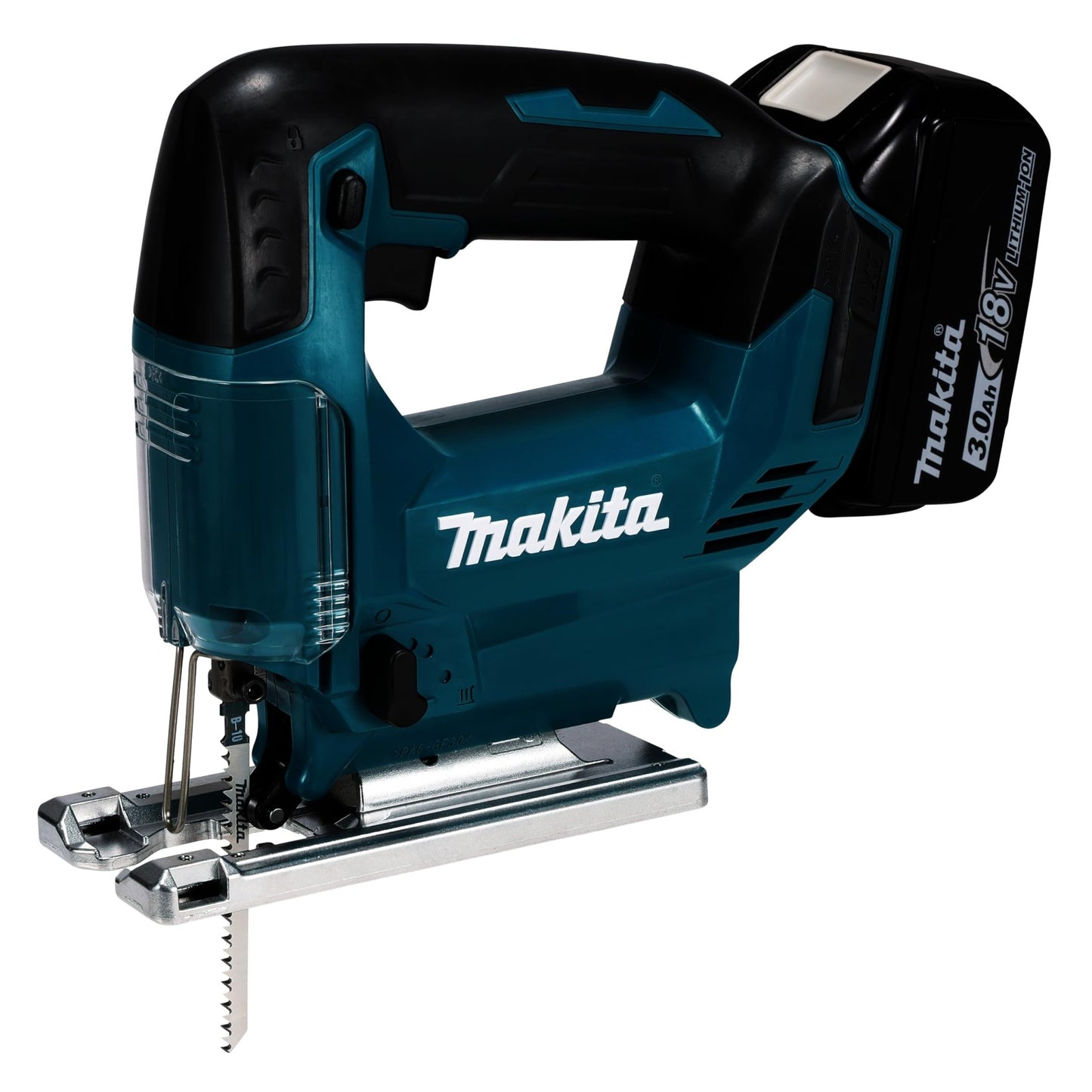 Makita DJV186SFJ - Sierra de calar a batería de 18 V, con 2 baterías, cargador y maletín, ángulo de corte de 45°