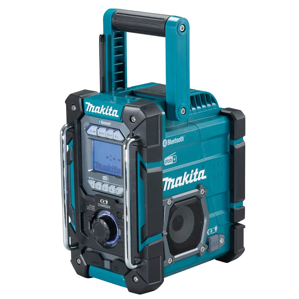 Makita DMR301 - Radio de obra 12-18V con cargador, FM/DAB/DAB+, Bluetooth, USB y AUX