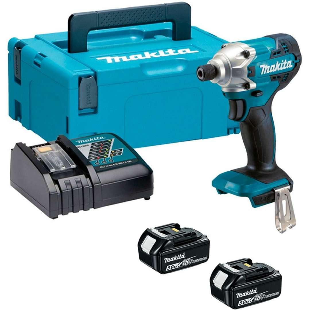 Makita DTD156RTJ - Atornillador de impacto (incluye 2 baterías de 18 V, ion de litio, 5 Ah, 155 Nm)