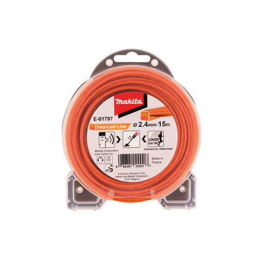 Makita E-01797 - Desbrozadora de Alambre en Forma de trébol Naranja 2,4mm 15m