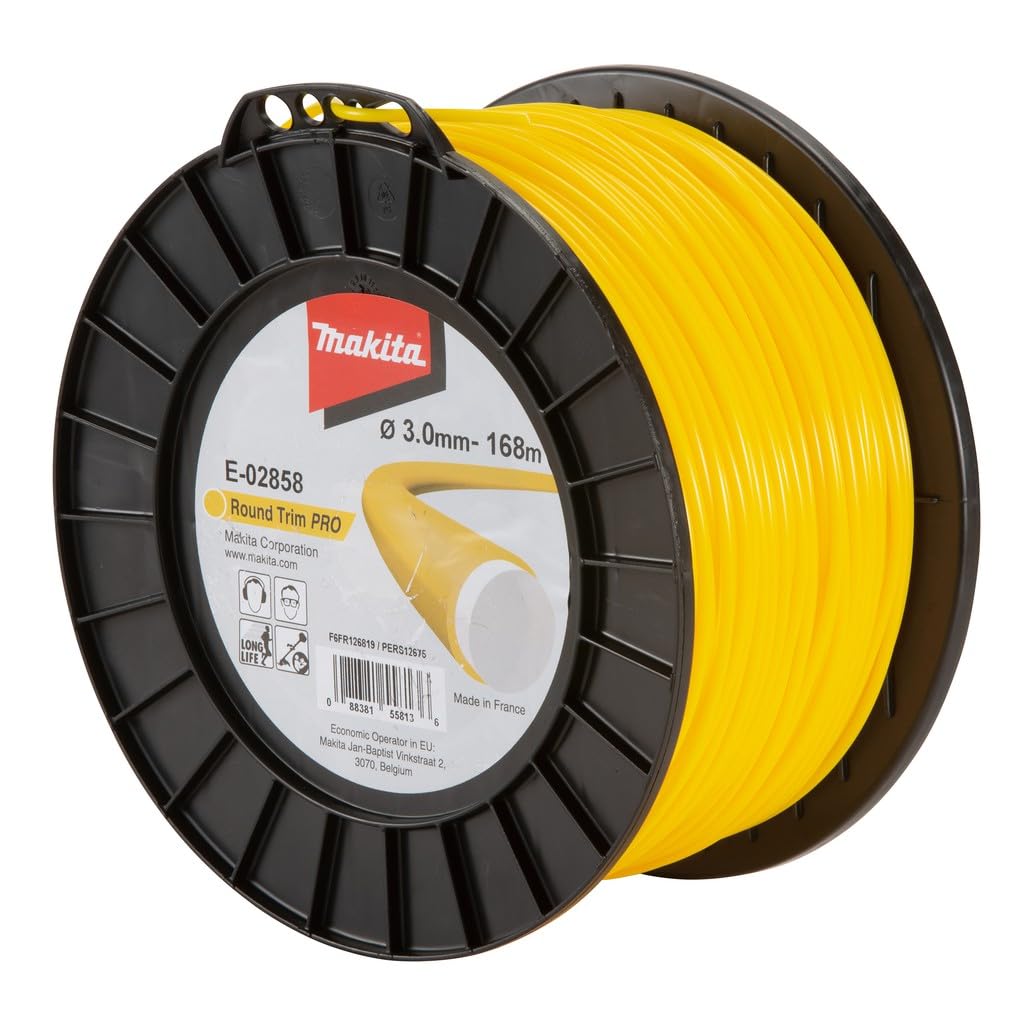 Makita E-02858 - Hilo de corte redondo redondo Round Trim Pro (Ø 3,0 mm, 168 m, amarillo)