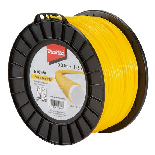 Makita E-02858 - Hilo de corte redondo redondo Round Trim Pro (Ø 3,0 mm, 168 m, amarillo)