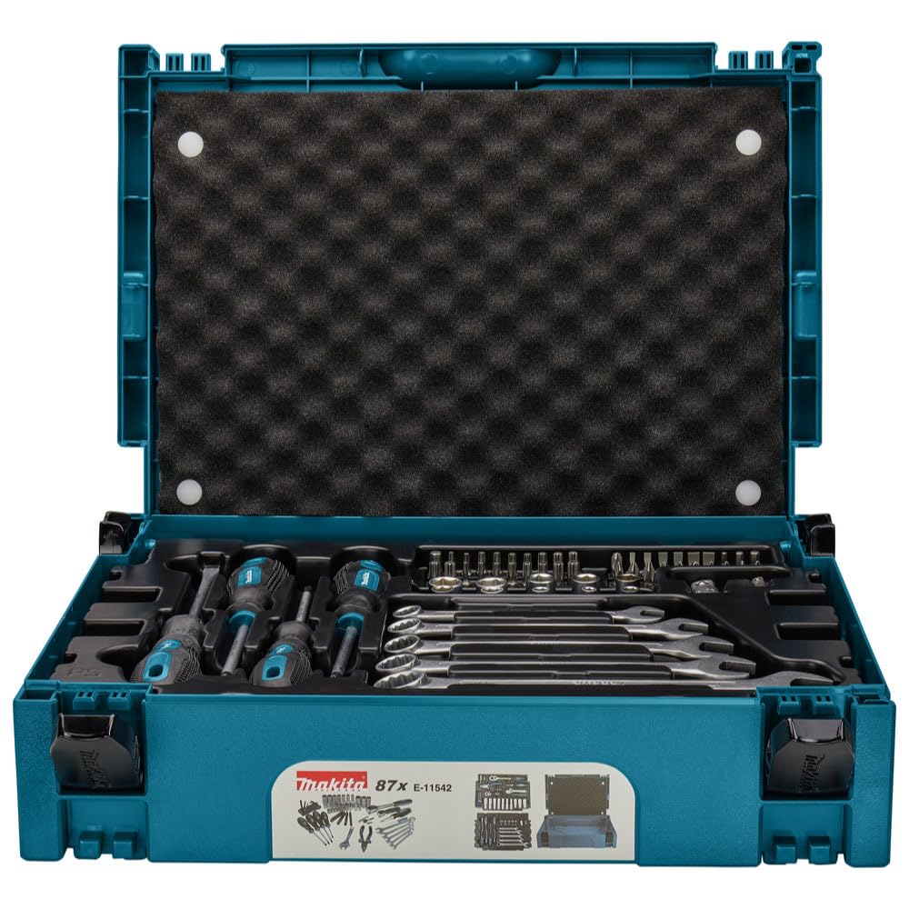 Makita E-11542 - Juego de mecánicos de 87 piezas