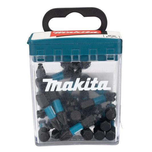 Makita E-12376 - Puntas de atornillar PZ2 de 25 mm, Impact Black (Lote de 25 uds) - Ferrotecnia