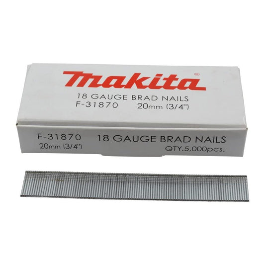 Makita F-31870 - Pasadores de calibre 18 de 20 mm (Lote de 5000 uds) - Ferrotecnia