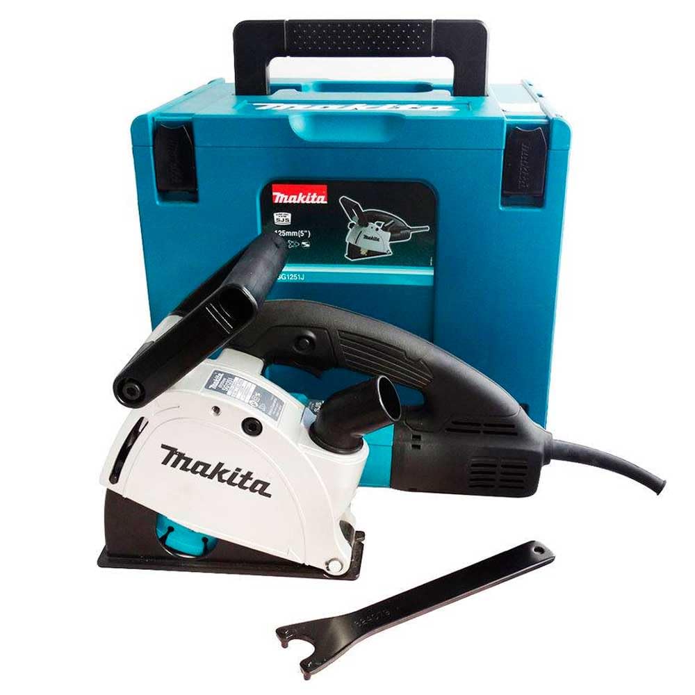 Makita SG1251J - Rozadora de doble disco 1.400 W, 125 mm, ancho 6-30 mm