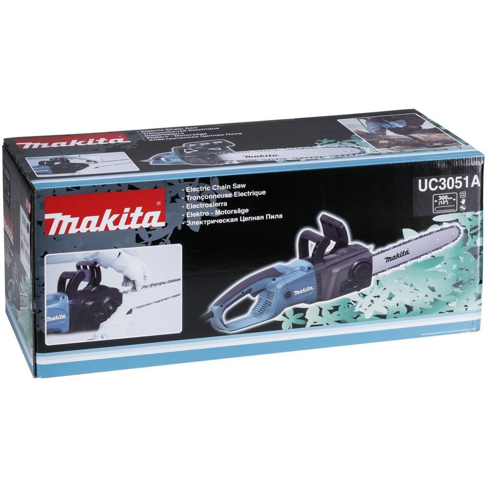 Makita UC3051A - chainsaw Negro, Azul 2000 W - Sierra eléctrica (14,5 m/s, 76,2/8 mm (3/8"), Negro, Azul, Corriente alterna, 2000 W, 201 mm)