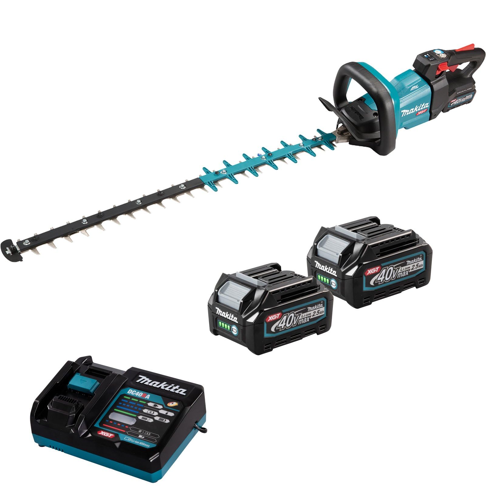 Makita UH005GD201 - Cortasetos 40V XGT, 750 mm, 2x2,5 Ah