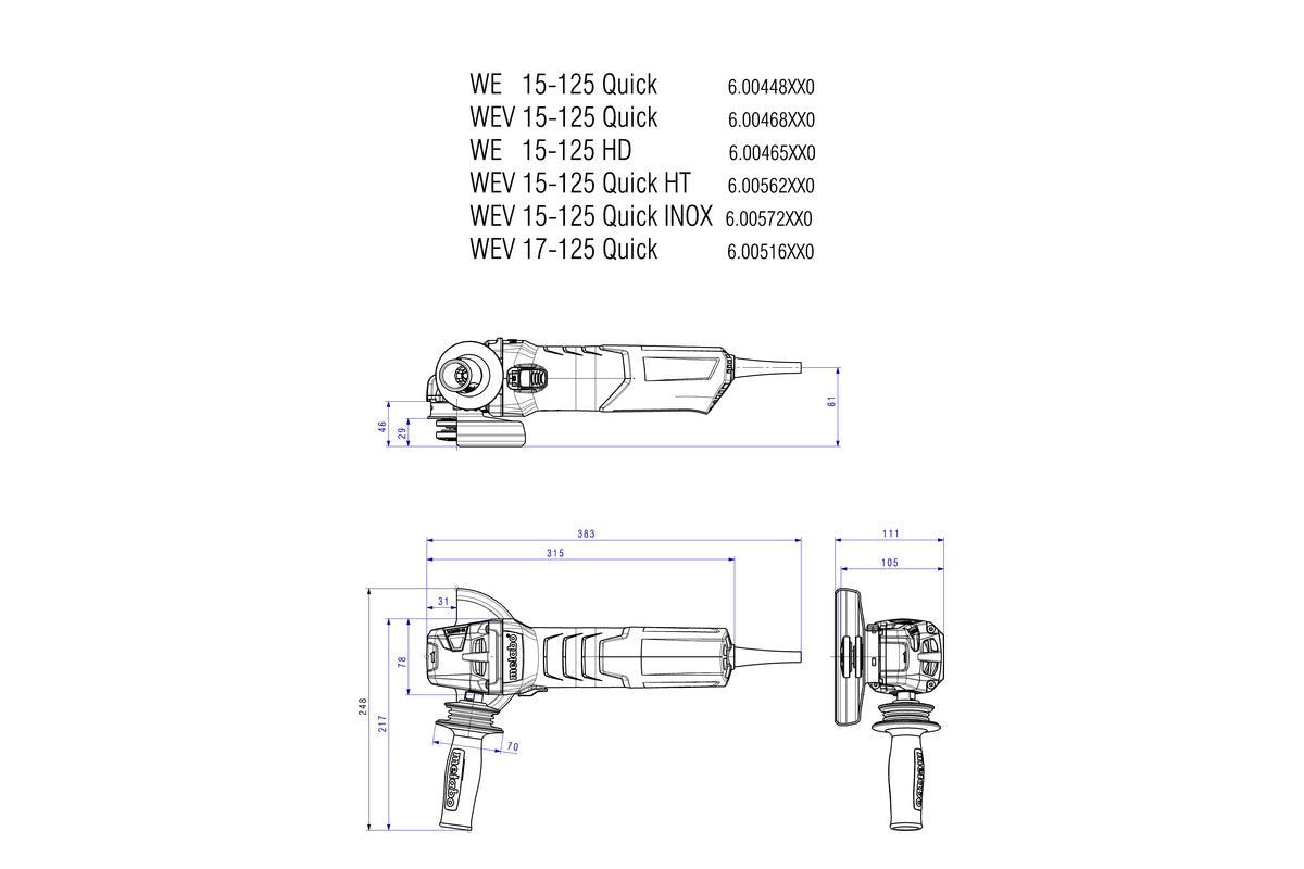 Metabo 600448000 - Amoladora angular WE 15-125 Quick