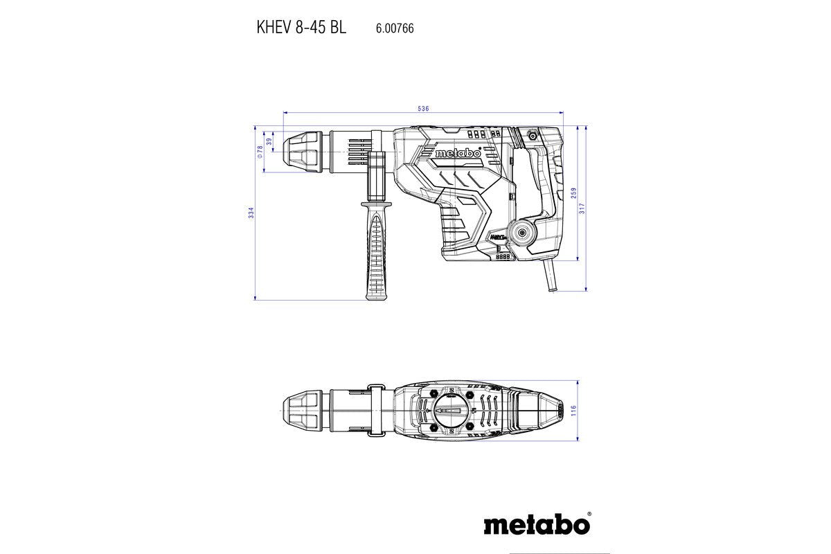 Metabo 600766500 - Martillo combinado KHEV 8-45 BL