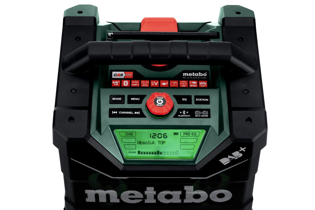 Metabo 600779850 - Radio para obras de batería RC 12-18 32W BT DAB+