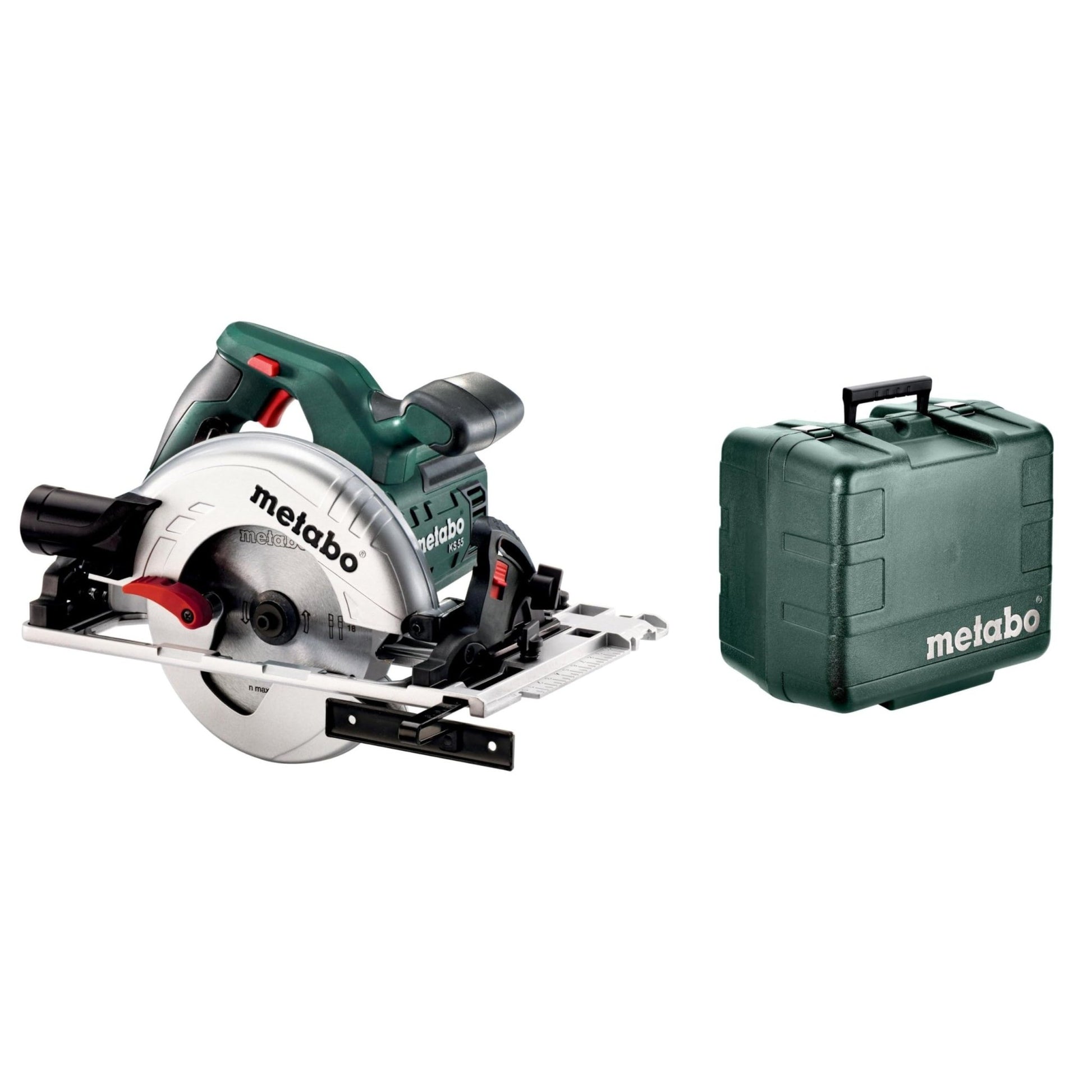 Metabo 600955500 - Sierra circular manual KS 55 FS 1200 W, disco 160 mm, corte 55 mm, con maletín - Ferrotecnia