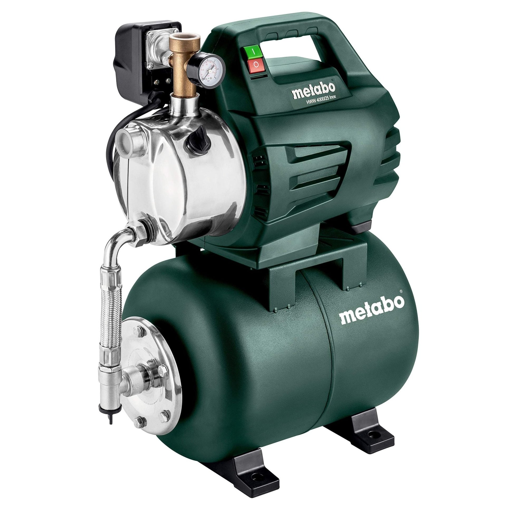 Metabo 600982000 - Grupo de presión HWW 4000/25 Inox, 1100 W, 4000 l/h, depósito 24 l - Ferrotecnia