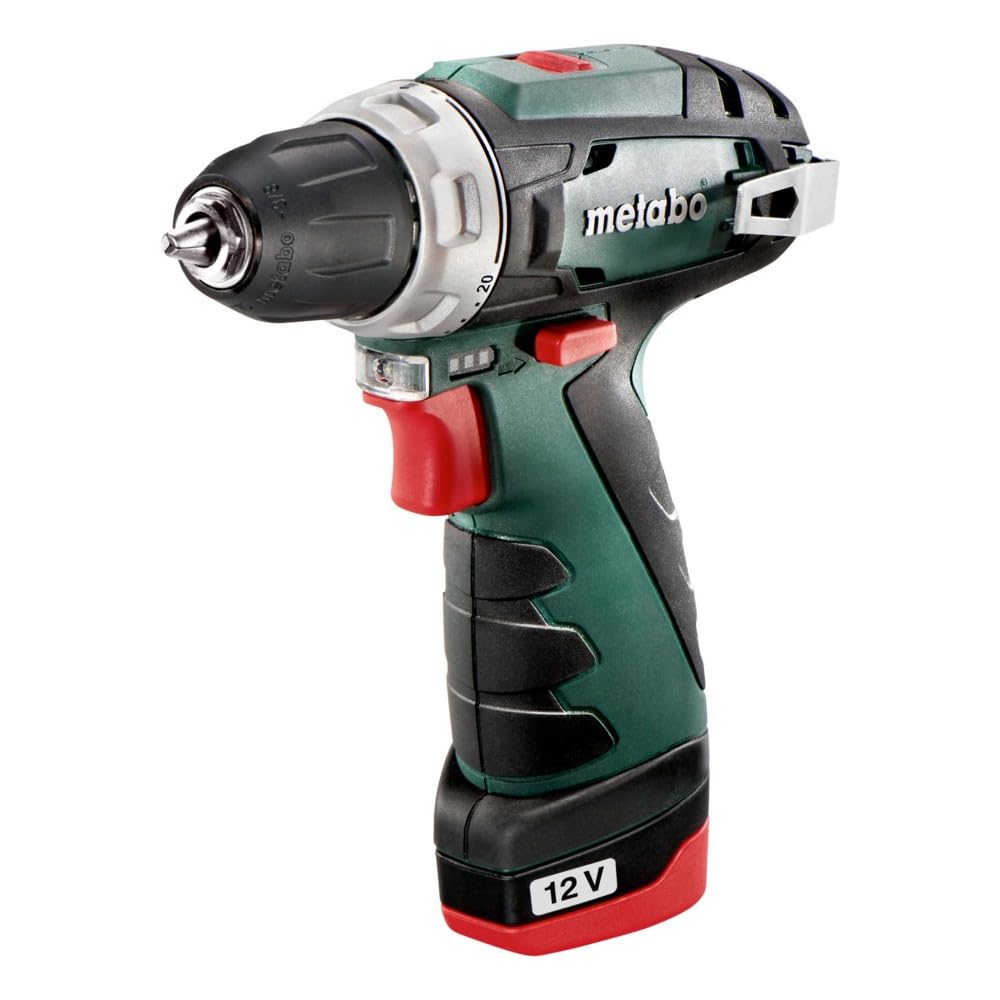 Metabo 600984000 - Taladro atornillador de batería PowerMaxx BS Basic 12 V, 2x2,0 Ah