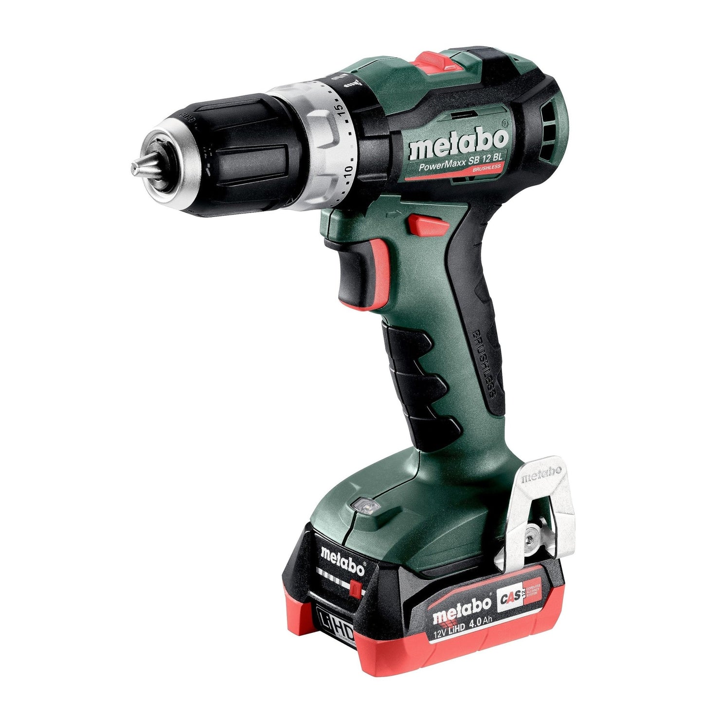 Metabo 601046800 - Taladro atornillador percutor de batería PowerMaxx SB 12 BL, 2x4,0 Ah LiHD - Ferrotecnia