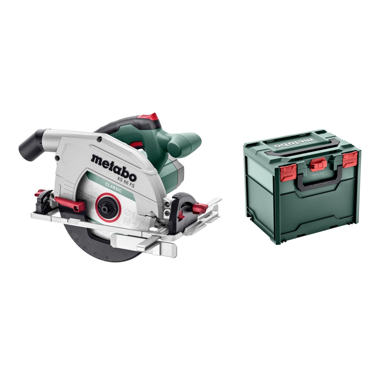 Metabo 601066500 - Sierra circular de mano KS 66 FS 1500 W, disco 190 mm, en metaBOX