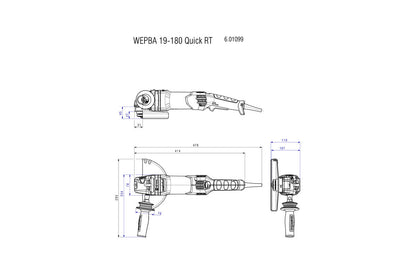 Metabo 601099000 - Amoladora angular WEPBA 19-180 Quick RT