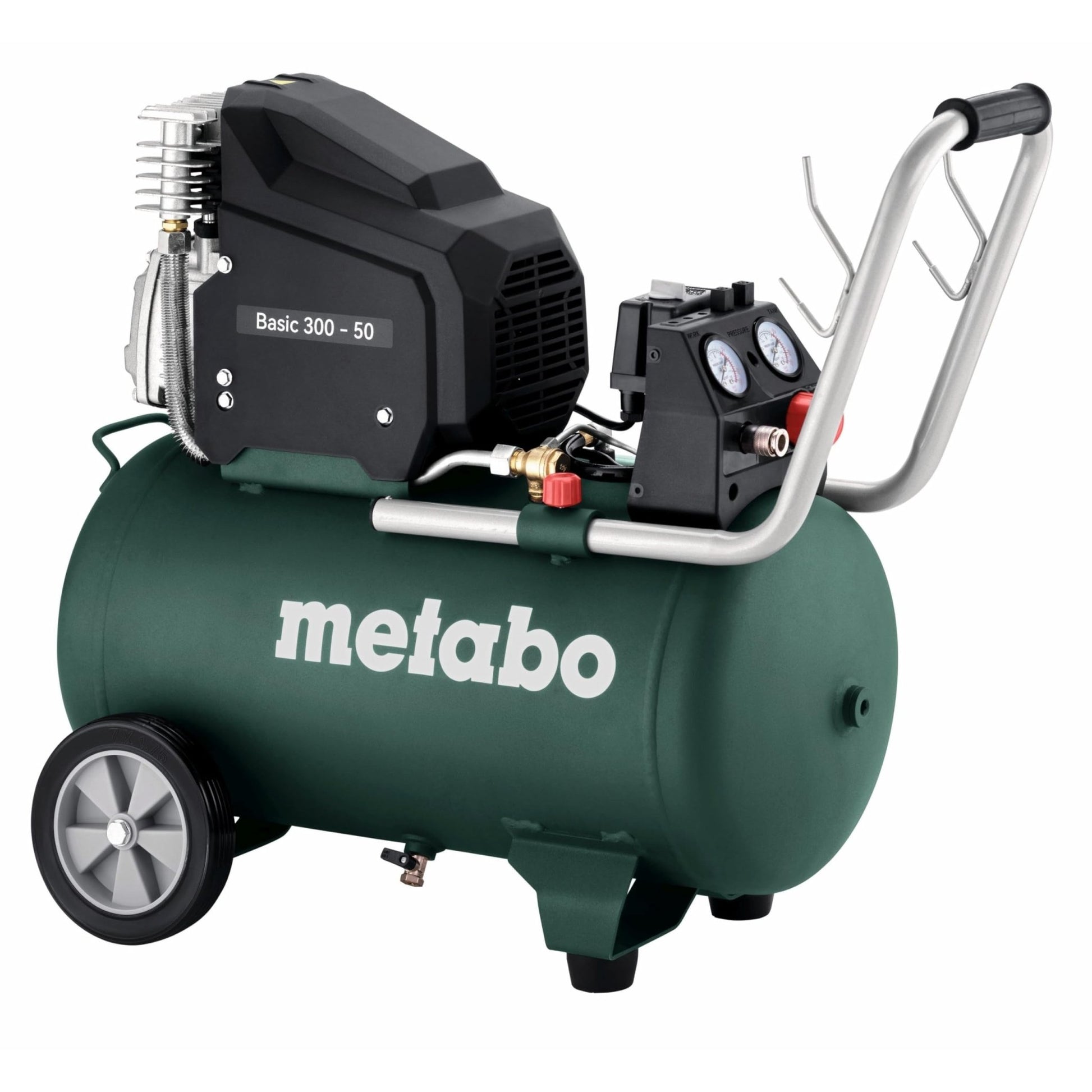 Metabo 601525000 - Compresor de pistón Basic 300-50, calderín 50 l, 10 bar, 1,8 kW, 300 l/min - Ferrotecnia