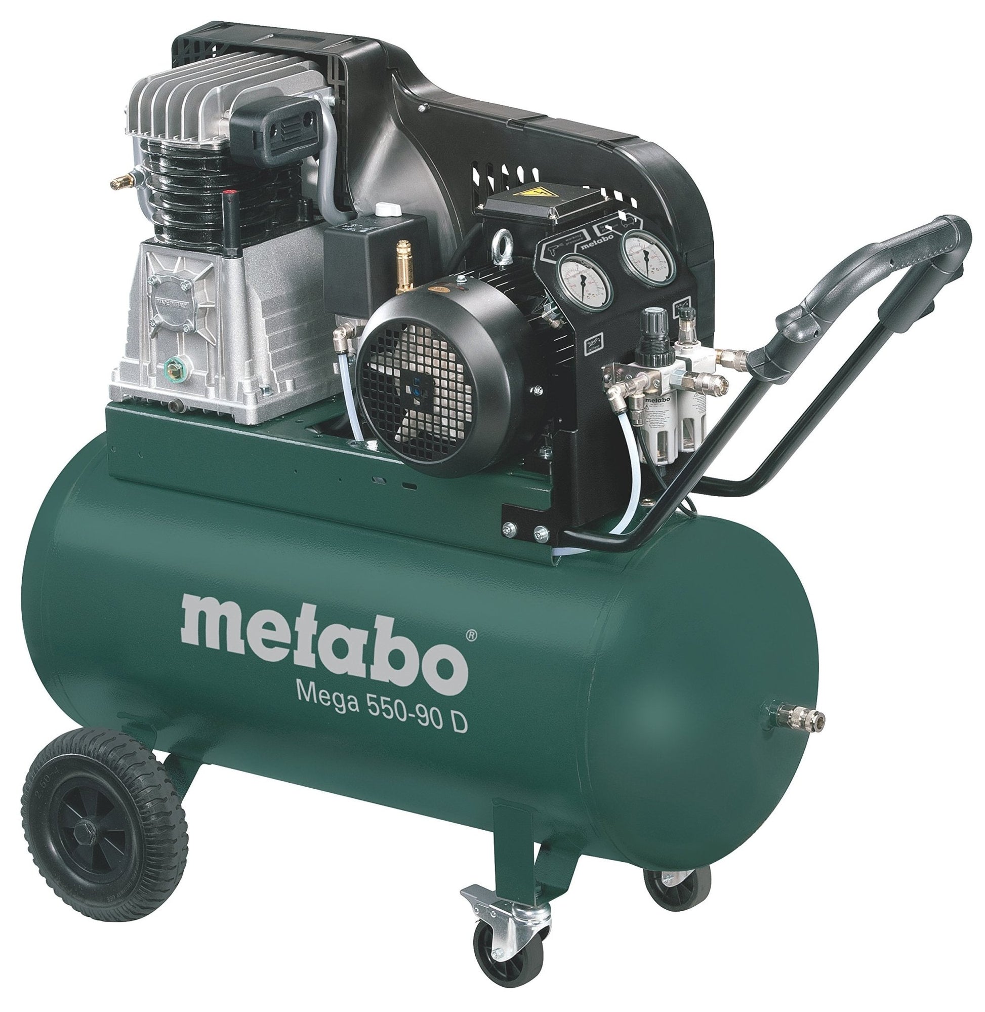 Metabo 601540000 - Compresor de pistón Mega 550-90 D, calderín 90 l, 11 bar, 3 kW, trifásico